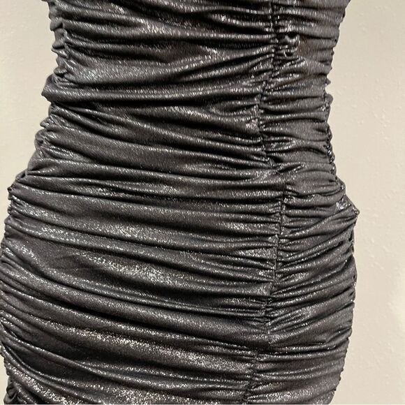 Elegant Black Ruched junior mini Dress size small - Picture 5 of 13